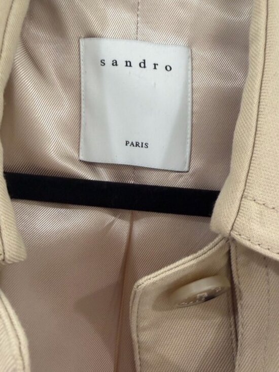 Sandro Vino Pleated Trench Coat New Sz 38 - Picture 6 of 6